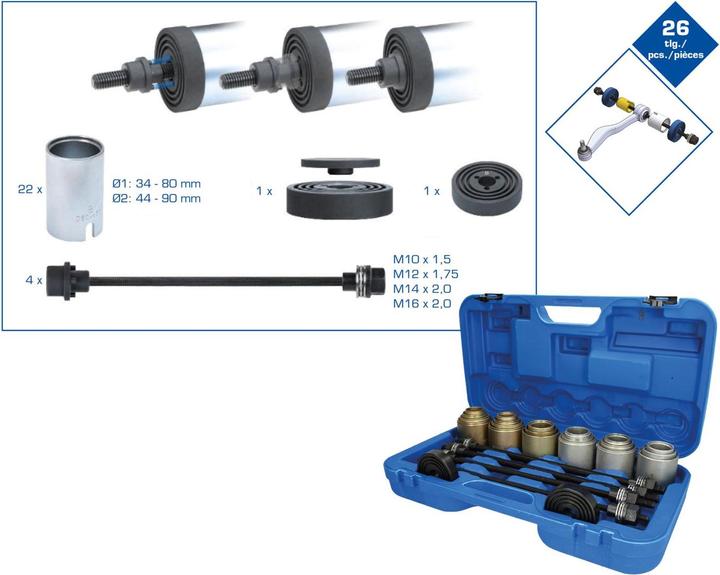 Produktbild Brilliant Tools Zug- und Druckhülsen-Satz | mit 4 Spindeln | 26-tlg.