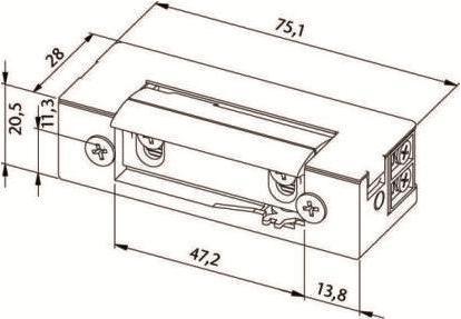 Actual product image Abus ET80 Electric strike (Glass door, Indoor)