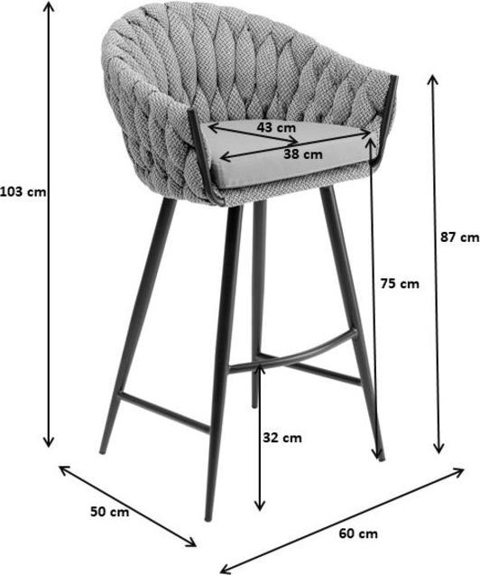 Actual product image Kare Design Bar Chair Knot Tweed