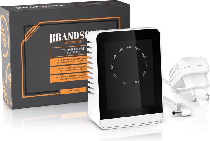 Produktbild Brandson CO2 Messgerät, Luftqualität Melder, Kohlendioxidmessung, Luftqualität Sensor, Raumluft-Qualität