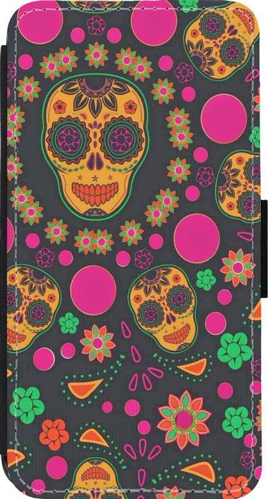 Immagine prodotto PhoneLook Cover Portafoglio nero Halloween 22 teschi messicani colorati (Apple iPhone 14 Pro)