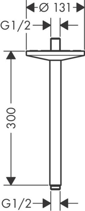 Image du produit hansgrohe AXOR One Raccord plafond 300 mm pour pomme de douche 280 1 jet, 48495