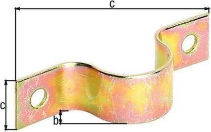 Actual product image Alberts Pipe clamp 23 mm fr 3/4 inch, galvanised yellow