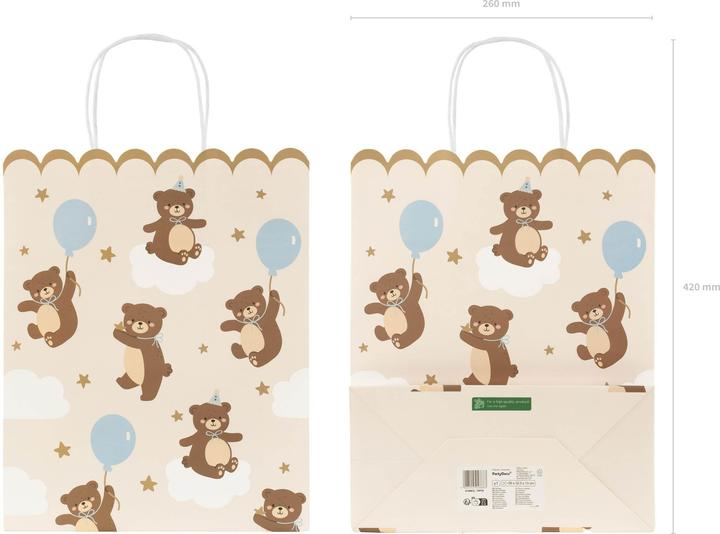 Image du produit Partydeco Pochette cadeau Oursons 26 x 32.5 x 13 cm, 1 pièce (Pochette cadeau, 1 x)