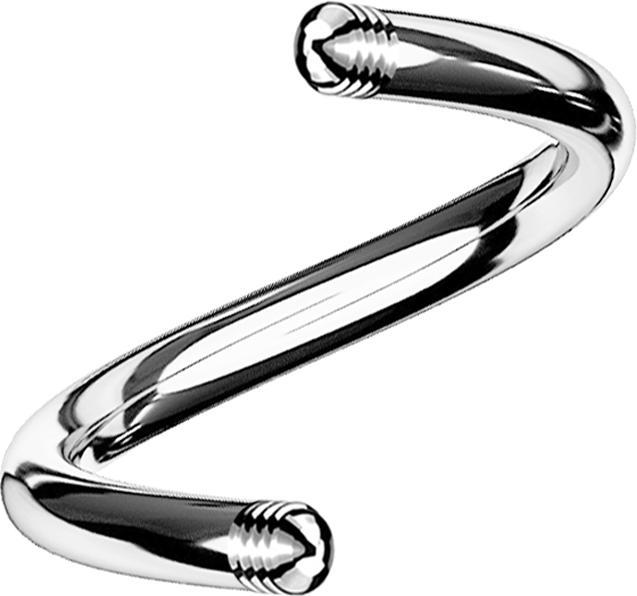 Image du produit Star Piercing Tige en spirale argentée (sans laiton, Titane G23)
