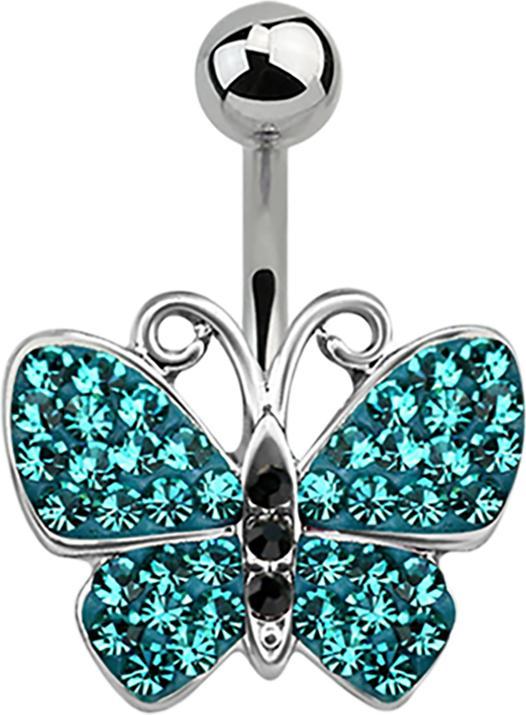Immagine prodotto Star Piercing Banana argento Farfalla turchese (senza ottone, Acciaio chirurgico 316L)