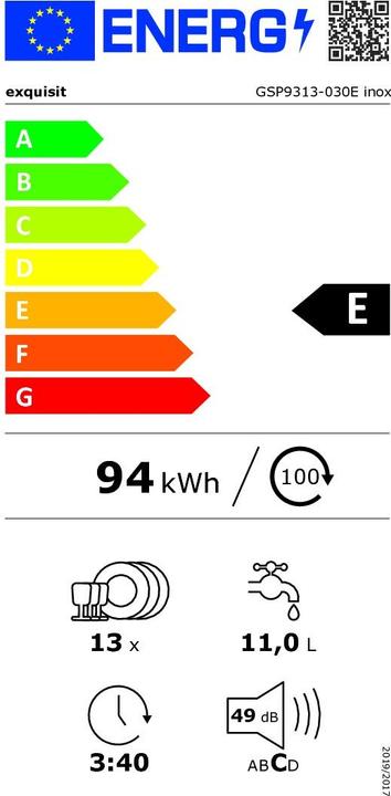 Energie-Label Exquisit GSP9313-030E inox
