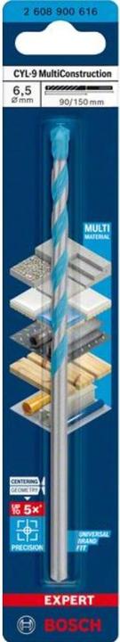 Actual product image Bosch Professional Zubehör Expert CYL-9 MultiConstruction drill, 6.5 x 90 x150 mm, d 5.5 mm (6.5 millimetres)