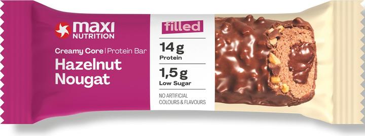 Immagine prodotto Maxi Nutrition Barretta cremosa Core alla nocciola e al torrone (Torrone, Nocciola, 12 pz., 540 g)