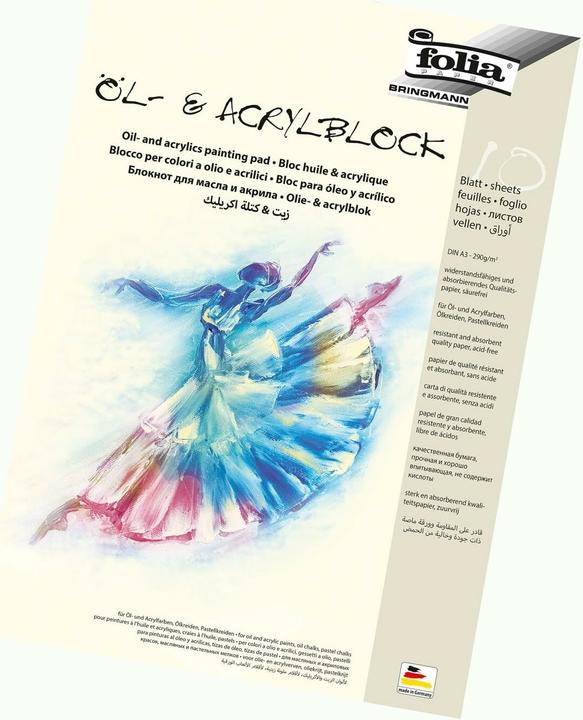 Image du produit Folia 10 bloc à dessin pour peinture à l'huile et acrylique DIN A3 (A3)