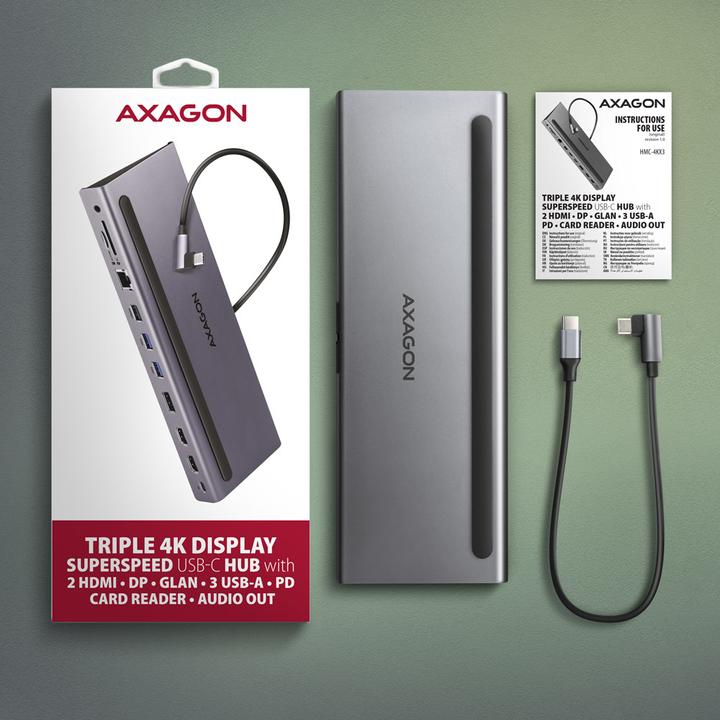 Produktbild Axagon HMC-4KX3 (USB-C, 11 Ports)
