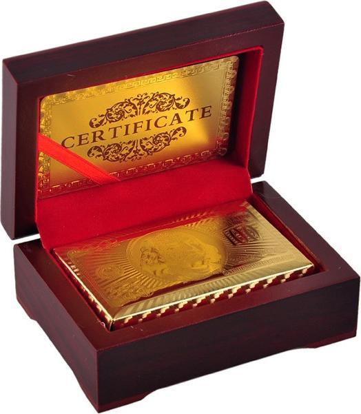 Image du produit JTI Cartes à jouer dans une boîte - Jeu de cartes plaqué or 24 carats