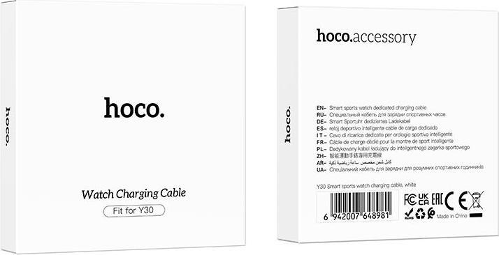 Actual product image Hoco Cable charging cable for smartwatch Y30 0,6 m white