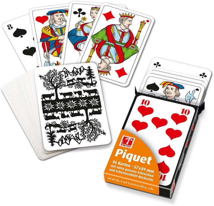 Image du produit Cartes Piquet avec grands chiffres - silhouette suisse