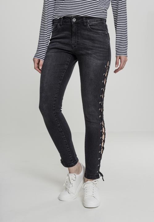 Produktbild Urban Classics Ladies Denim Lace Up Skinny Pants (30)