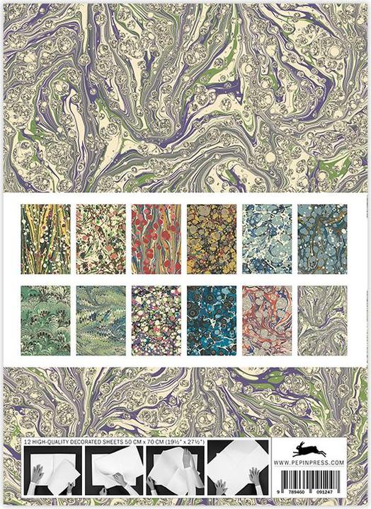 Image du produit Dessins sur papier marbré (Papier cadeau, 1 x)