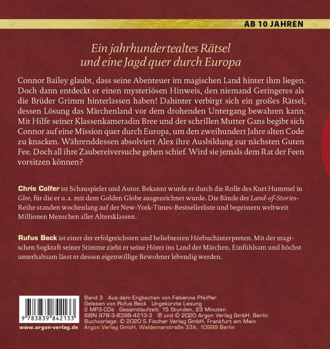 Actual product image Land of Stories: The Magical Land 3 - A Dire Warning (Chris Colfer, Brandon Dorman, Rufus Beck, Fabienne Pfeiffer, German)