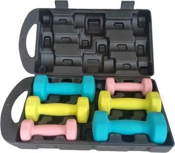 Gym Universe 6 Gymnastikhanteln Set mit Koffer (2 x 1 kg, 2 x 3 kg, 2 x 2 kg)