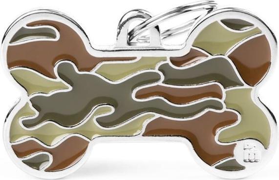 Myfamily Bone Camouflage ID-Hundetag grün, 3.8x2.4cm (1 Stk) (Hund, Allgemein)