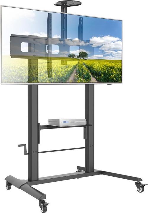 Produktbild Techly TV Trolley für LCD LED TV 132,08-279,40cm 52-110Zoll schwarz mit Ablage (110", 120 kg)