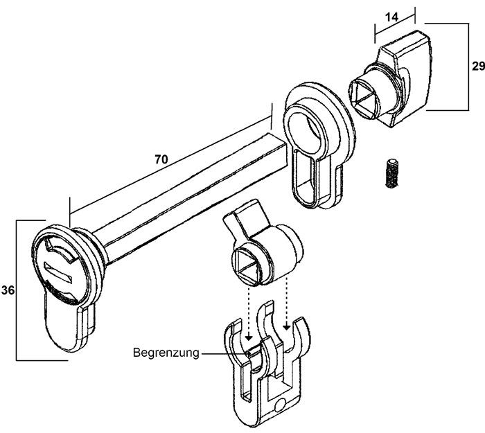 Produktbild Schlegel WC-/Badmodul 007/7244 GanzglastÃ¼r,horiz.Einbau Alu.Druckg.m.Zub.SCHNEGEL