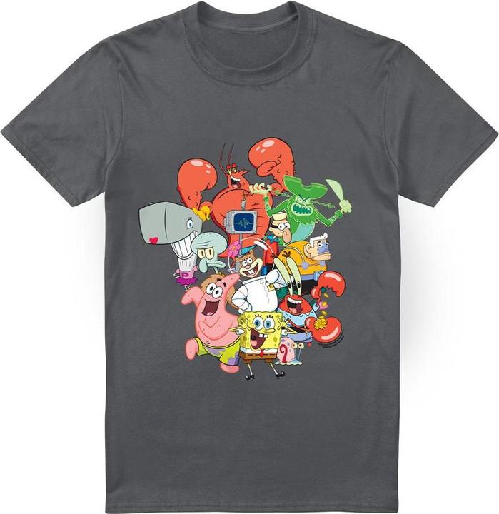 Actual product image Spongebob Squarepants Mens The Whole Gang T-Shirt (XL)