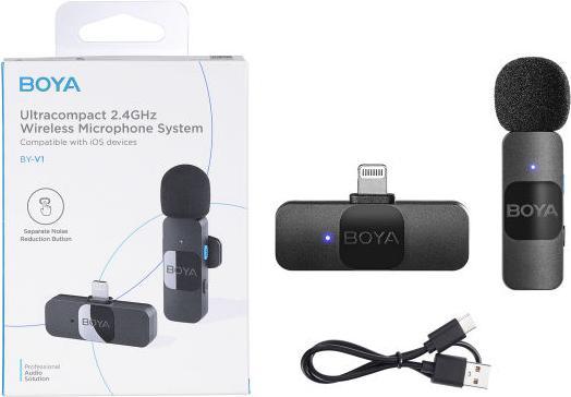 Actual product image Boya BY-V1 Wireless microphone