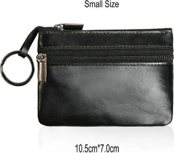 Produktbild Only-Bags.Store Vintage Crazy Horse Leder Münze Geldbörse Echtes Leder Reissverschluss Münze Brieftasche Retro Key