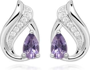 Produktbild Silver Cat - Silver earrings with synthetic amethysts SC462