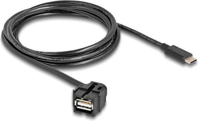 Produktbild Delock Keystone Modul USB 2.0 A Buchse zu USB Type-C Stecker 250° (1.50 m, USB 2.0)