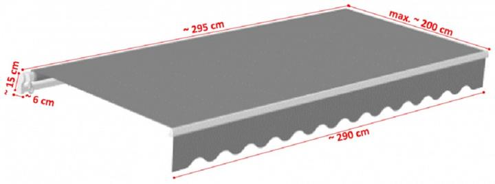Produktbild Jet-Line Markise Sunset anthrazit 295x200 cm (2.95 m)