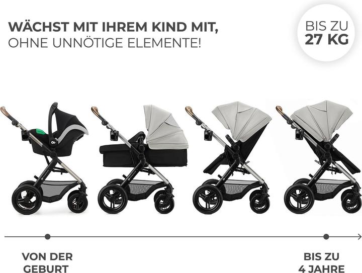 Image du produit KinderKraft Poussette bébé multifonctionnelle MOOV 2 XL AIR MOONLIGHT GREY