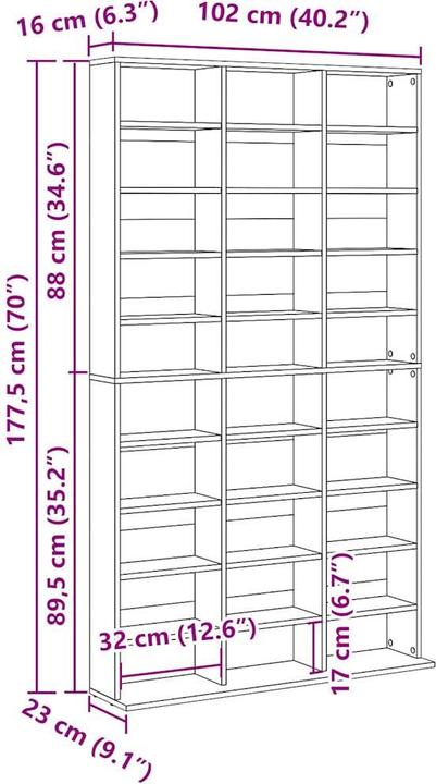 Produktbild VidaXL CD-Regal -Optik (CDs)