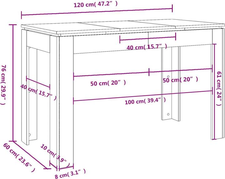 Produktbild VidaXL Lelah (120 x 60 x 76 cm)