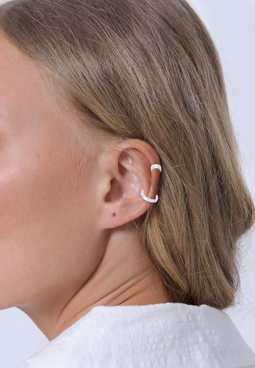 Produktbild Elli Ohrringe Earcuff Set Geo Look Gehämmert Organic 925 Silber (925er Sterling Silber)