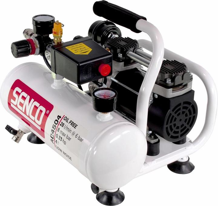 Productafbeelding Senco AC4504 Stille compressor olievrij 230V 8bar 4l volume ( AFN0024 ) (8 bar, 4 l)