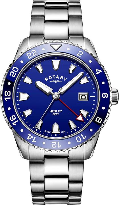 Rotary GB05108/05 Henley GMT Herren 41mm 10ATM (Analoguhr, 41 mm)