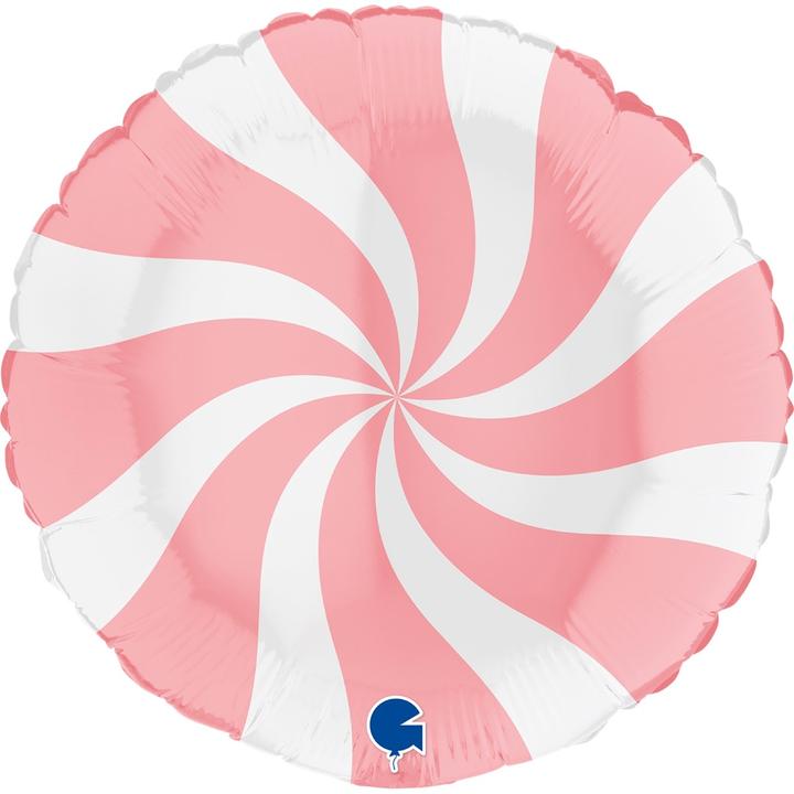 Actual product image Grabo Balloons Ballon Alu Rond - Tourbillon Blanc Rose (45cm)