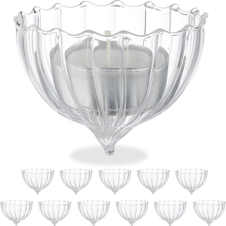 Actual product image Relaxdays 12x floating tealight holders (12 x, 6.5 x 6.5 x 5 cm)