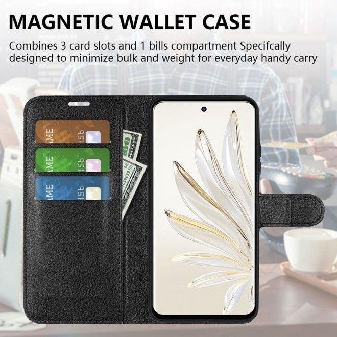 Produktbild MU Classic Litchi Leder Bookcover Series (Honor 70)