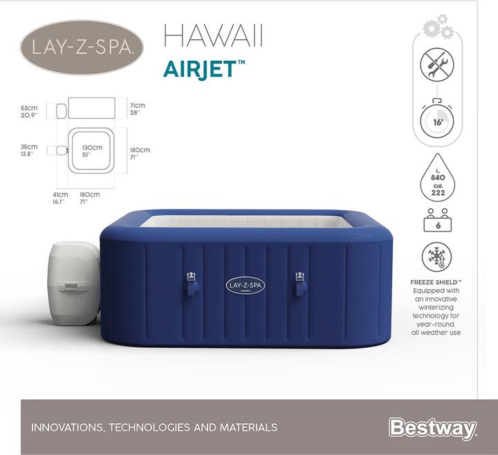Actual product image Bestway LAY-Z-SPA Hawaii AirJet Whirlpool (6 pers.)