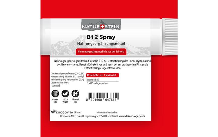 Nährwerte und Zutaten Naturstein B12 (1 Stück, Spray, 40 g)