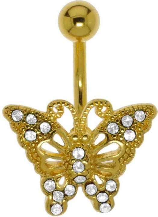 Produktbild Bijouteria Bauchpiercing (Chirurgenstahl 316L, Kristall, PVD Beschichtung (goldfarbig), Messing)
