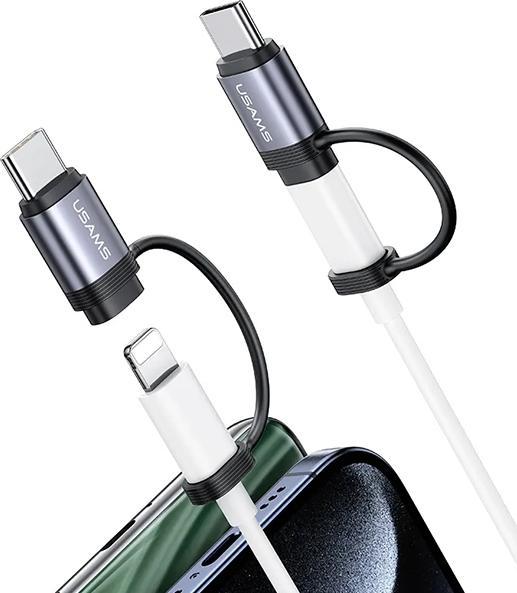 Actual product image Usams Adapter AU17 Lightning - USB-C 30W stalowy/aluminium SJ677LN01 (US-SJ677) (USB Type C, Lightning)