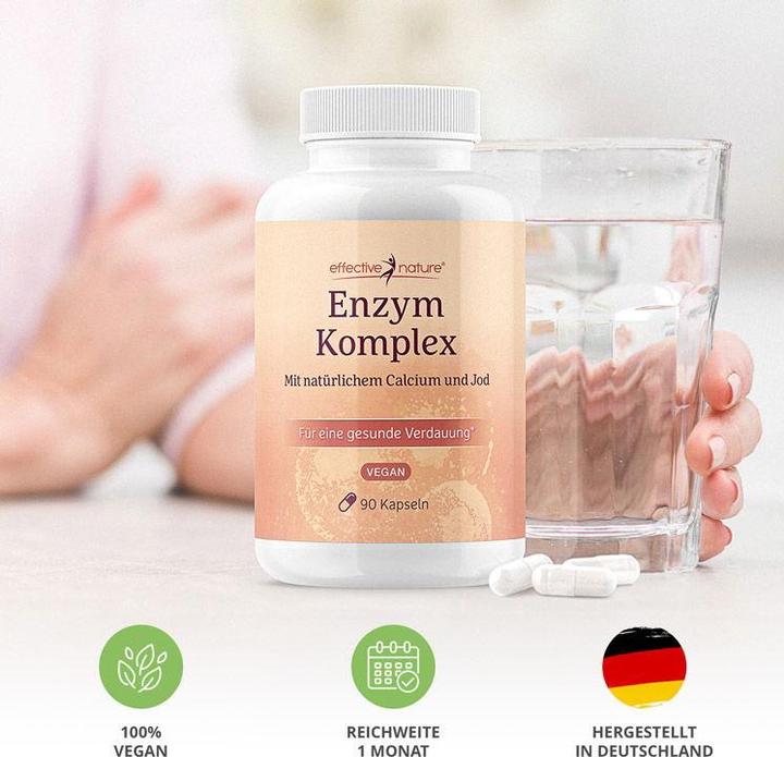 Actual product image Effective Nature Enzyme complex with calcium 90 capsules (90 Piece, Capsules, 90 g)