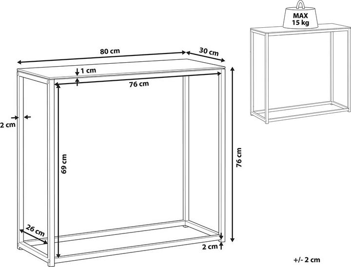 Actual product image Beliani Delano (80 x 30 x 76 cm)