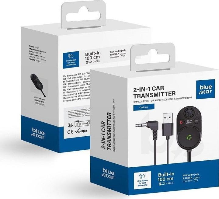 Produktbild Other Computer Accessory Blue Star BLUE STAR transmitter FM bluetooth 2in1 CarLink BT62 black