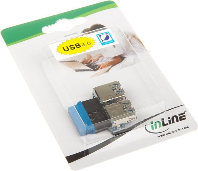 Produktbild InLine Adapter intern USB 3.0 zu extern USB 3.0 - Platine (USB 3.0, 5 cm)