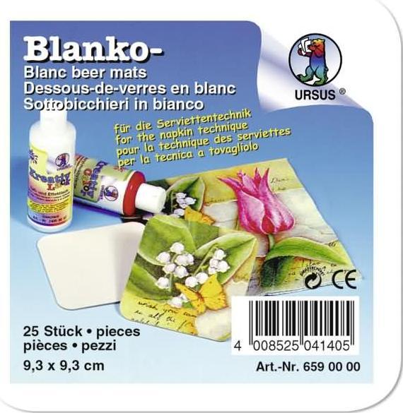 Produktbild Ursus Bierfilze blanko 9,3x9,3cm VE=25 Stück weiss