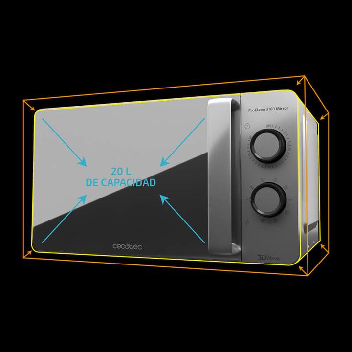 Actual product image Cecotec ProClean 3160 Mirror 20 l microwave with grill (20 l)